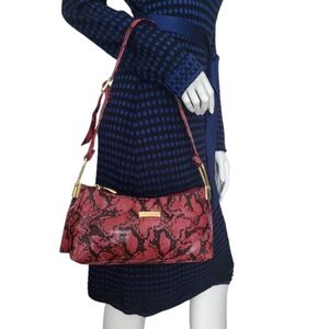 Toledano Red Snake Print Women's Adjustable Strap Shoulder Bag